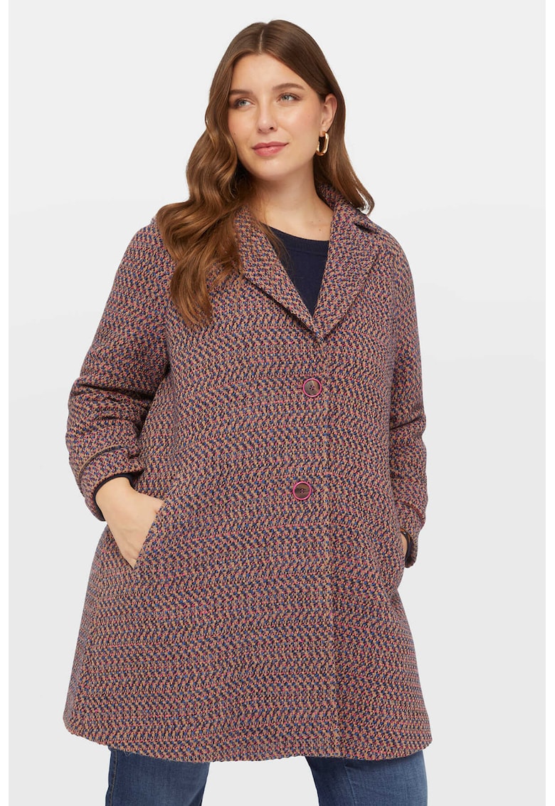 Haina cu revere decupate - Maro/Roz/Bleumarin