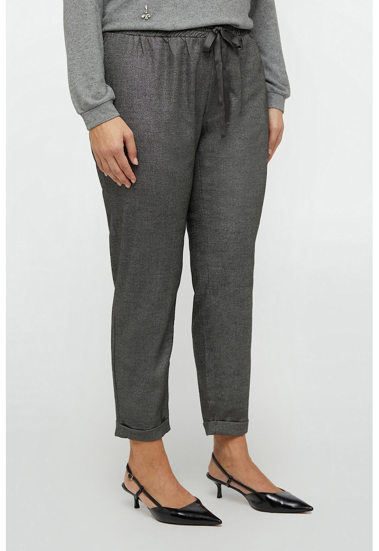 Pantaloni conici cu snur - Gri antracit