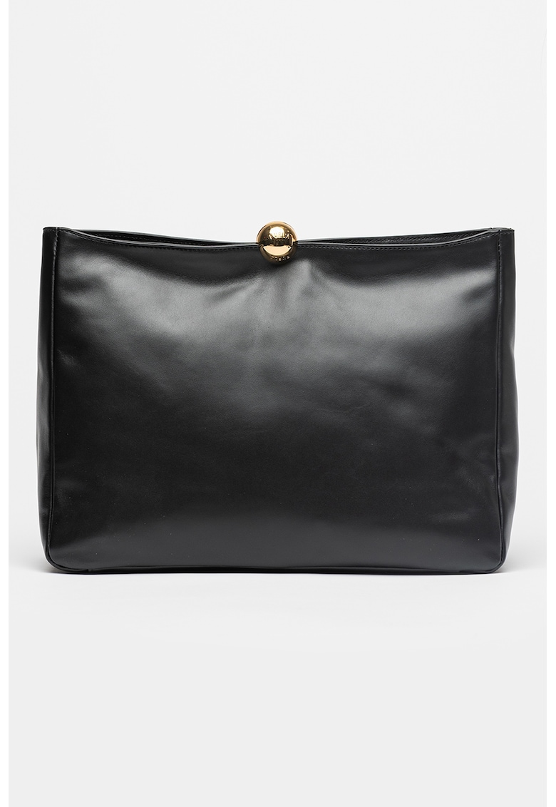 Geanta-plic de piele cu detaliu metalic