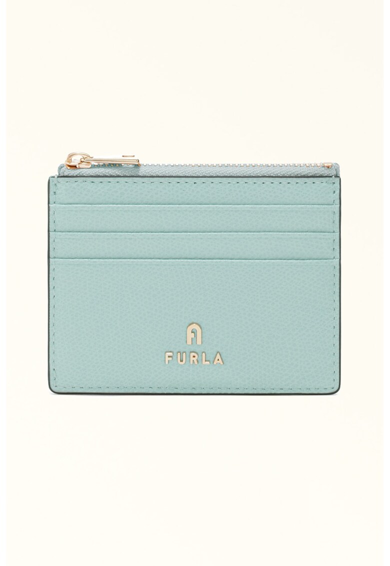 Portcart din piele cu fermoar Camelia