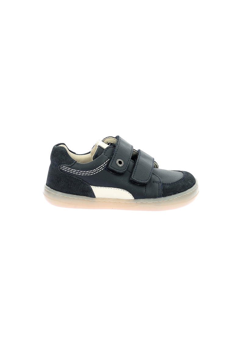 Pantofi sport de piele cu velcro - Albastru ultramarin