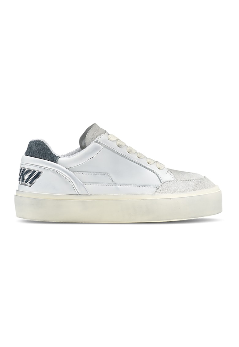 Pantofi sport de piele cu logo - Albastru glaciar/Alb murdar