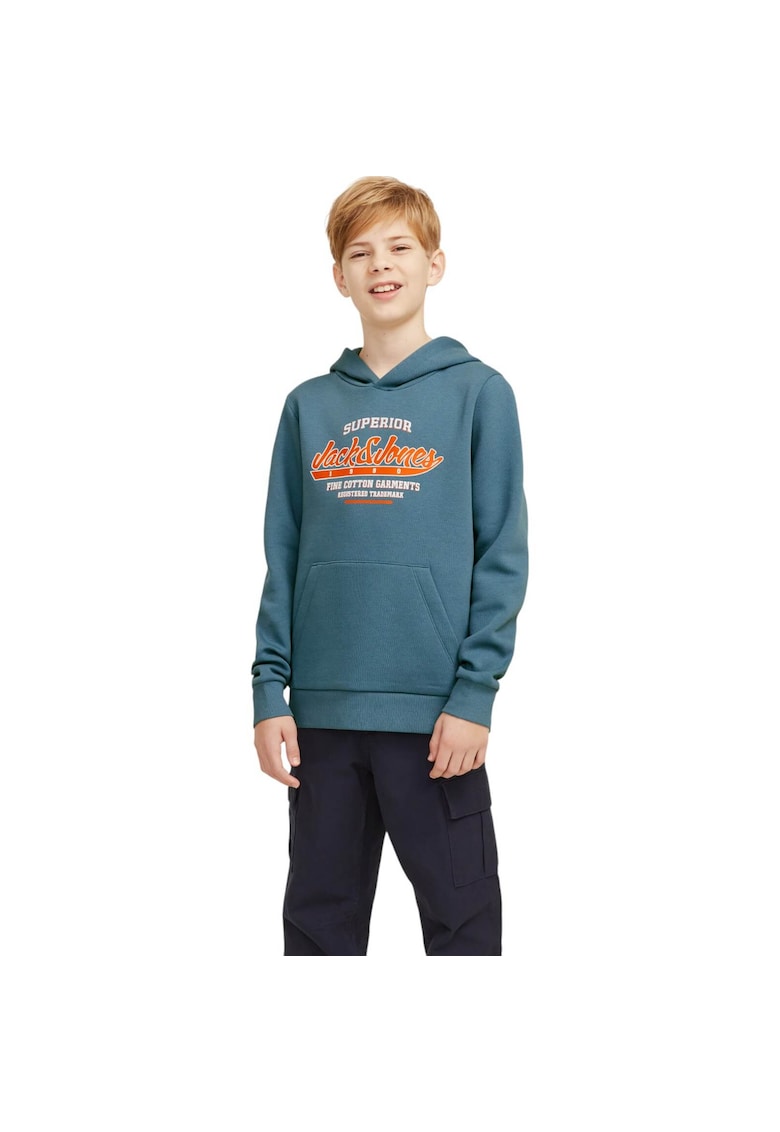 Hanorac JACK &JONES Logo 2 Colours JNR Albastru deschis