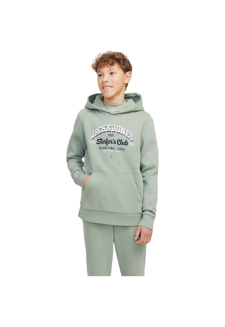 Hanorac JACK &JONES Logo 2 Colours JNR Verde deschis