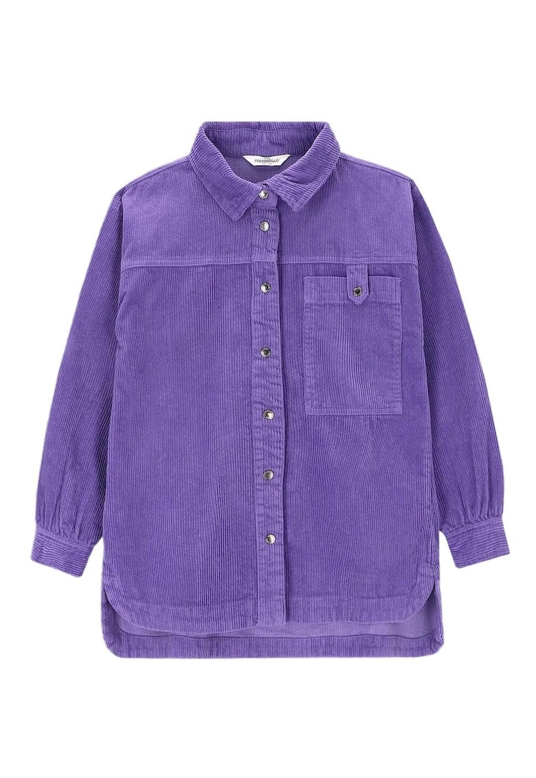 Jacheta tip camasa fete catifea - violet