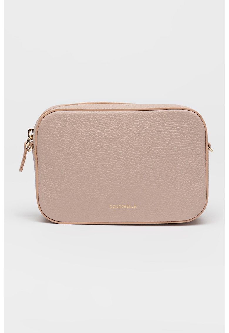 Geanta crossbody de piele cu bareta cu model logo Tebe