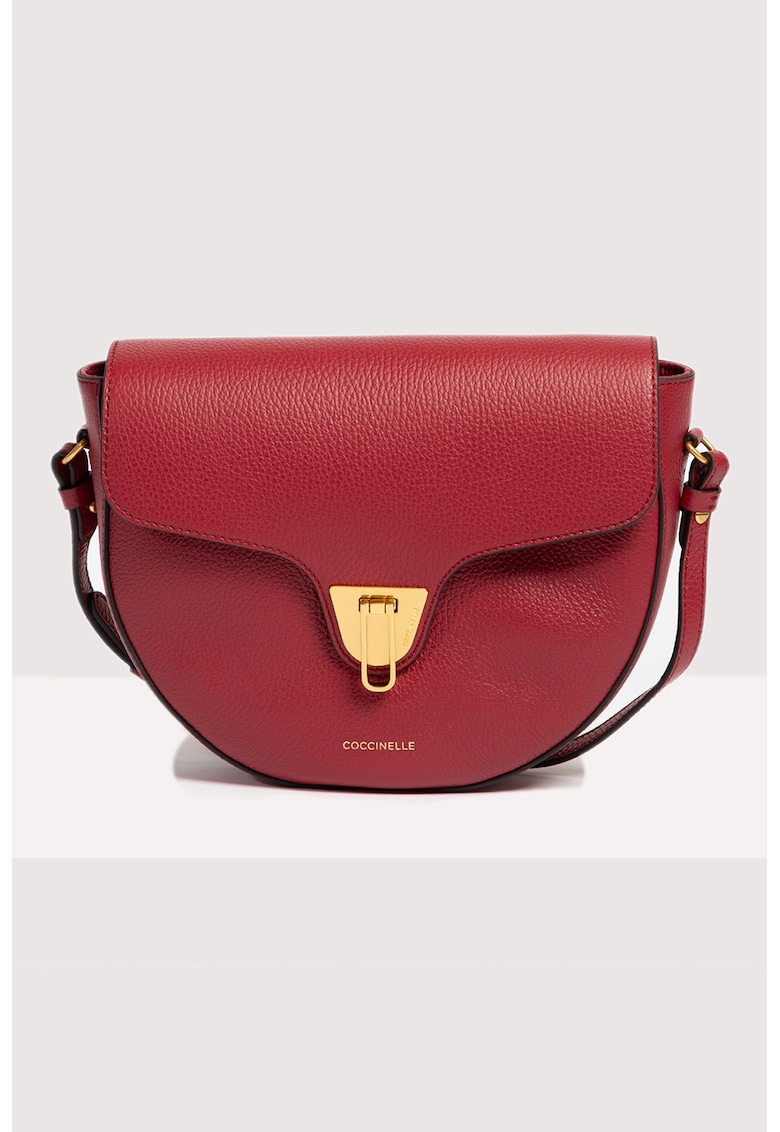 Geanta crossbody de piele Beat - Visiniu