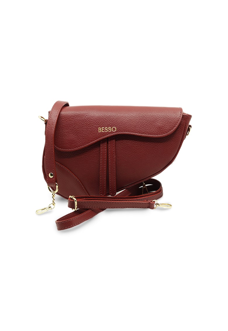 Geanta de mana din piele naturala Iconica - Dark Cherry