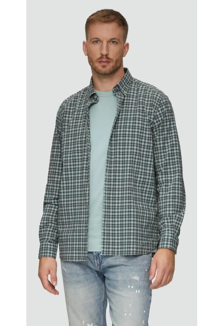 Camasa barbati cu imprimeu in carouri - croiala Regular fit - Verde