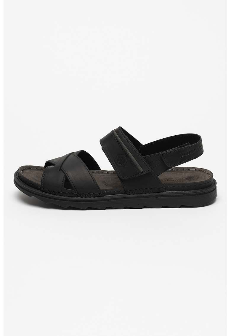 Sandale din piele cu inchidere velcro Asher - Negru