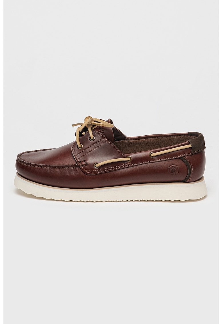 Mocasini de piele Jupiter - Caramel/Alb murdar