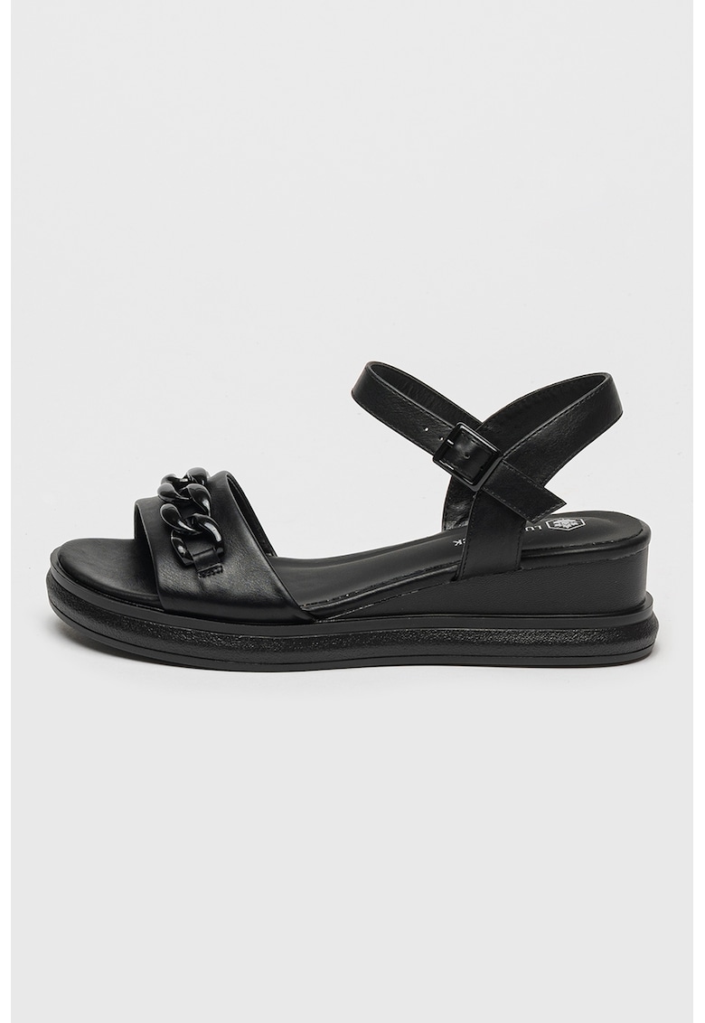 Sandale wedge cu aplicatie de lant Flieroy Sandale wedge cu aplicatie de lant Flieroy