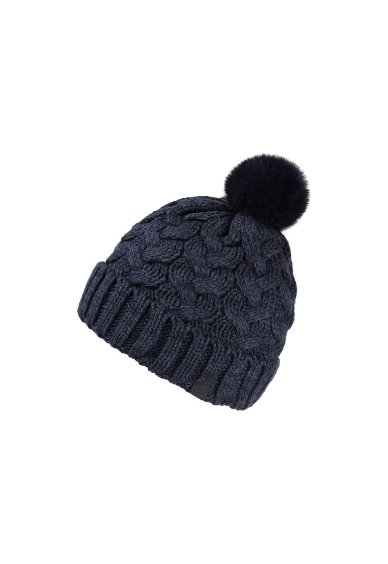 Caciula de iarna  cu pompon - albastra - universala - din acril Caciula de iarna  cu pompon - albastra - universala - din acril