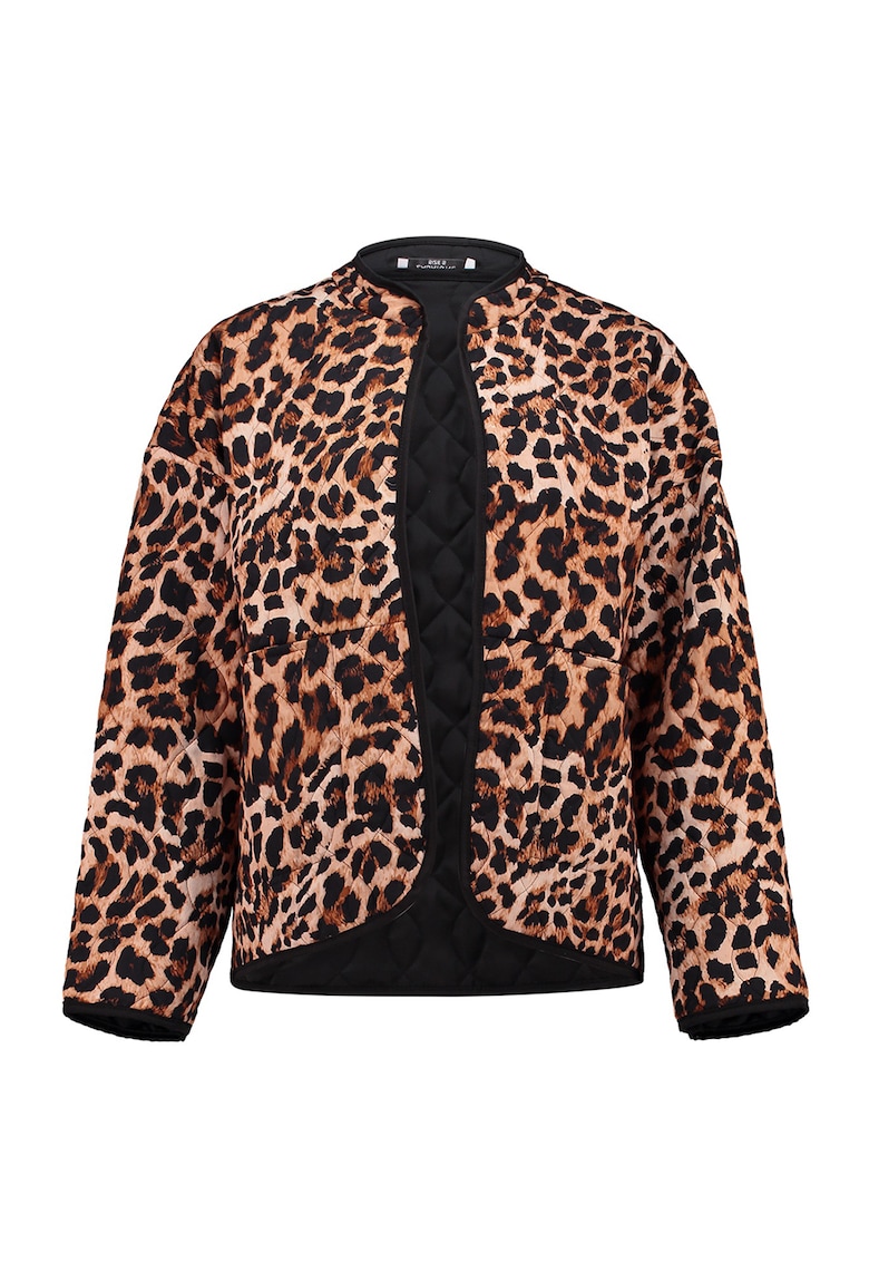 Jacheta fara inchidere cu imprimeu leopard