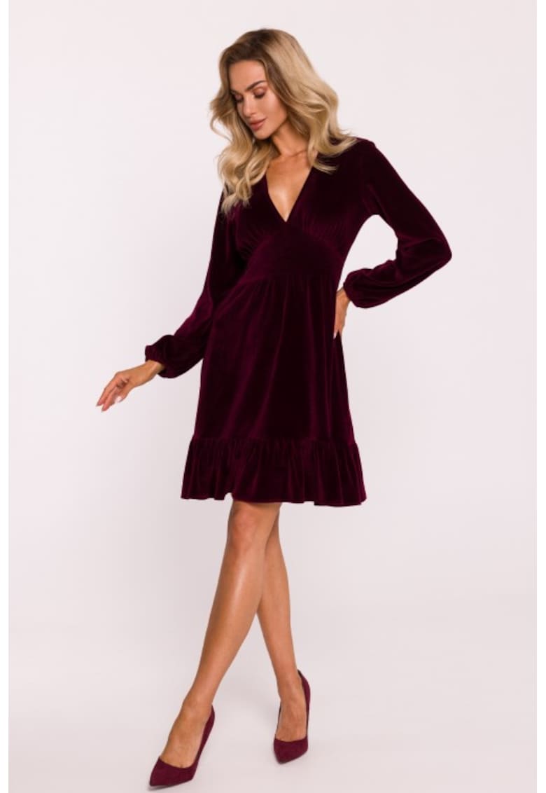 Rochie din velur cu bust