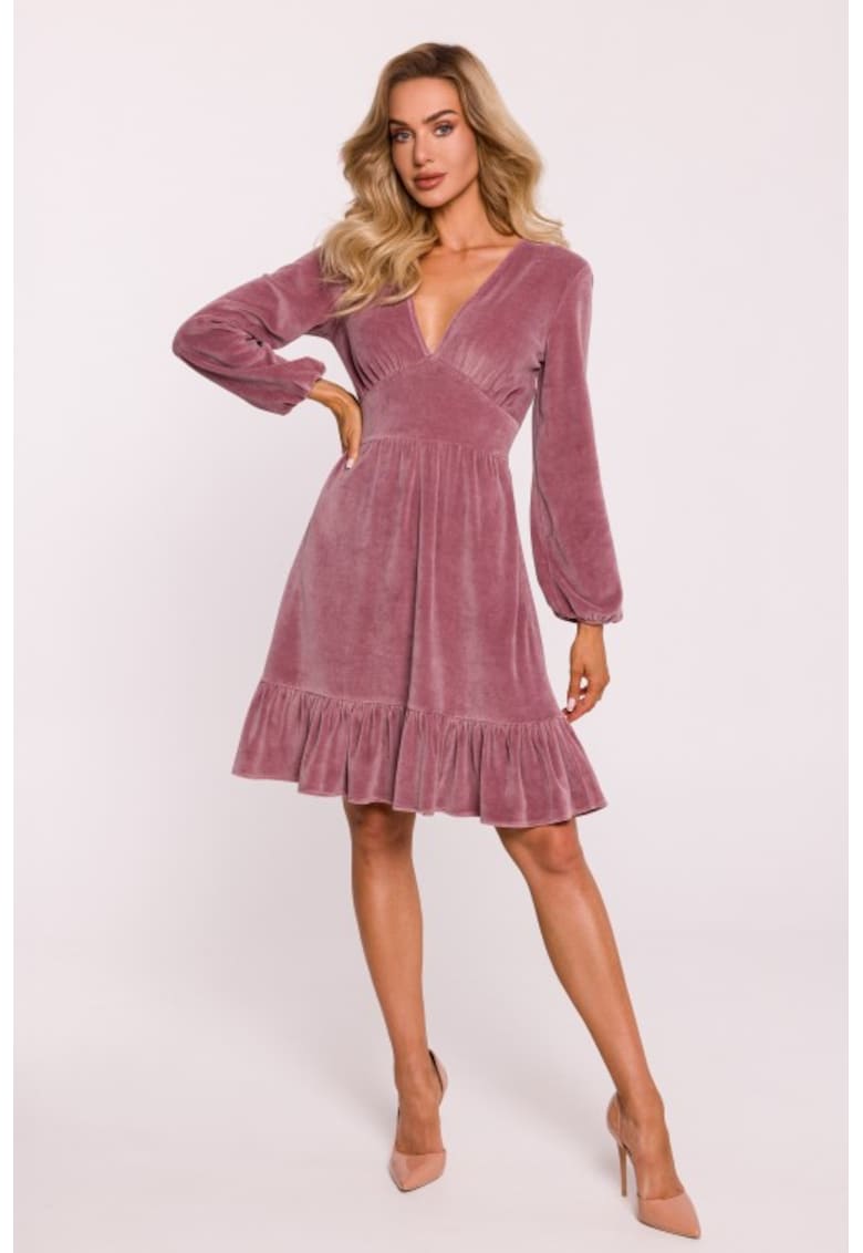 Rochie din velur cu bust