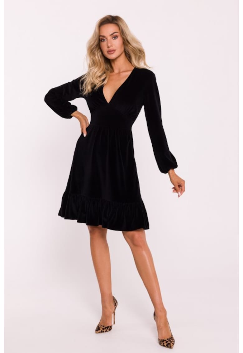 Rochie din velur cu bust