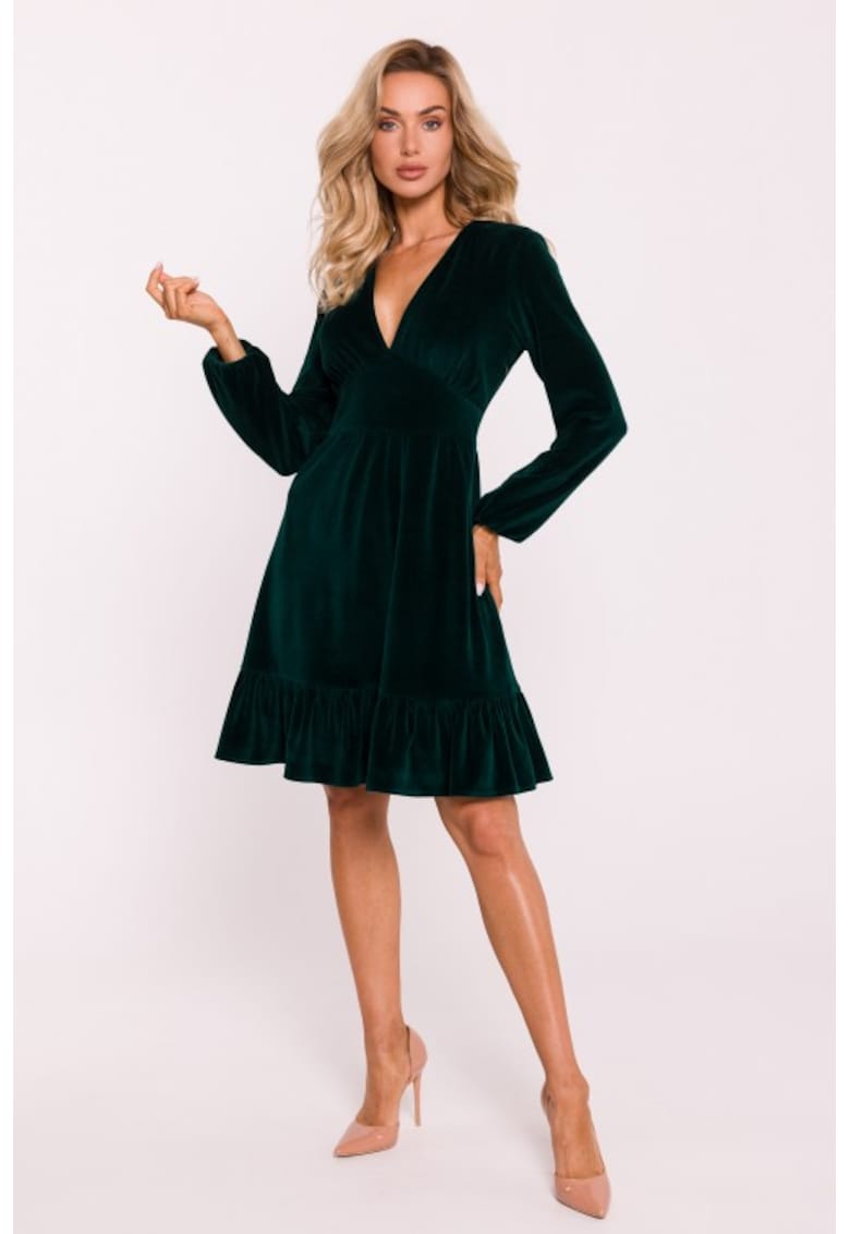 Rochie din velur cu bust