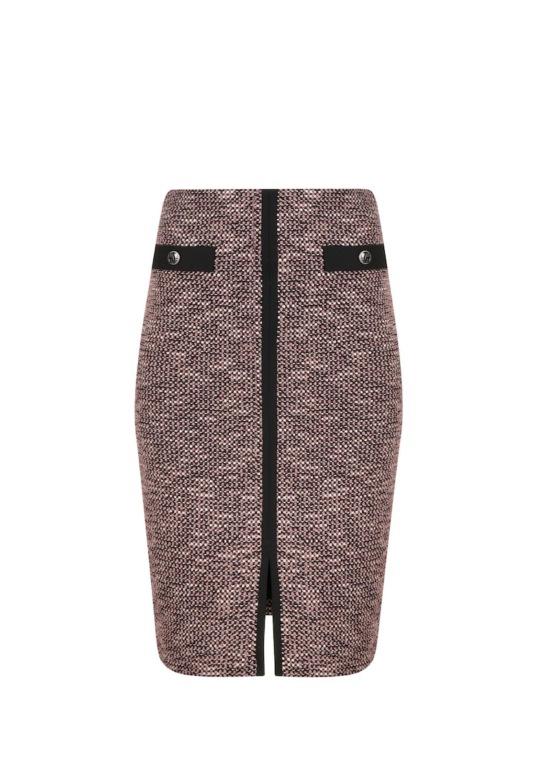 Fusta midi cu slit frontal