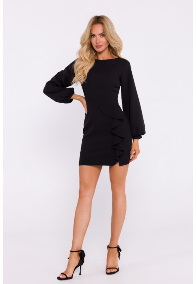 Rochie cu volan si decupaj pe spate