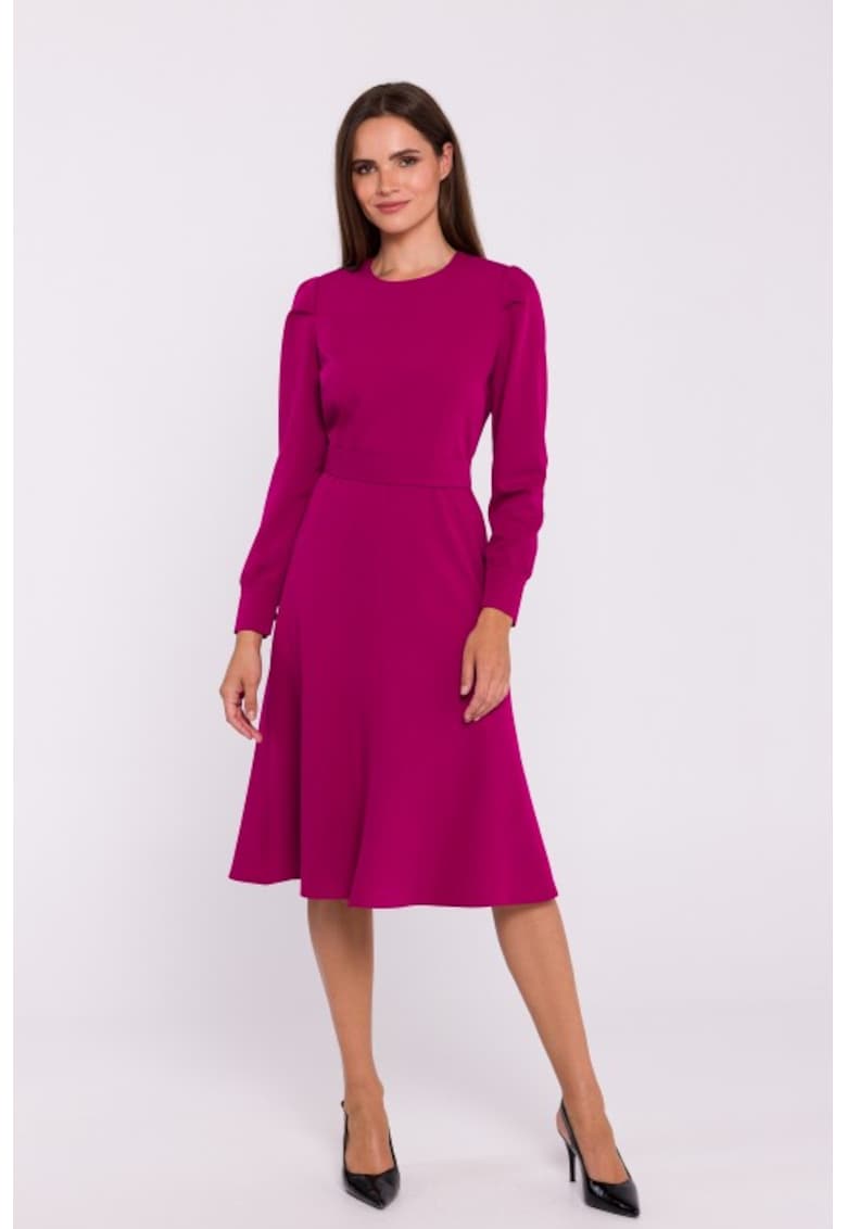 Rochie cu maneci lungi si curea in talie -