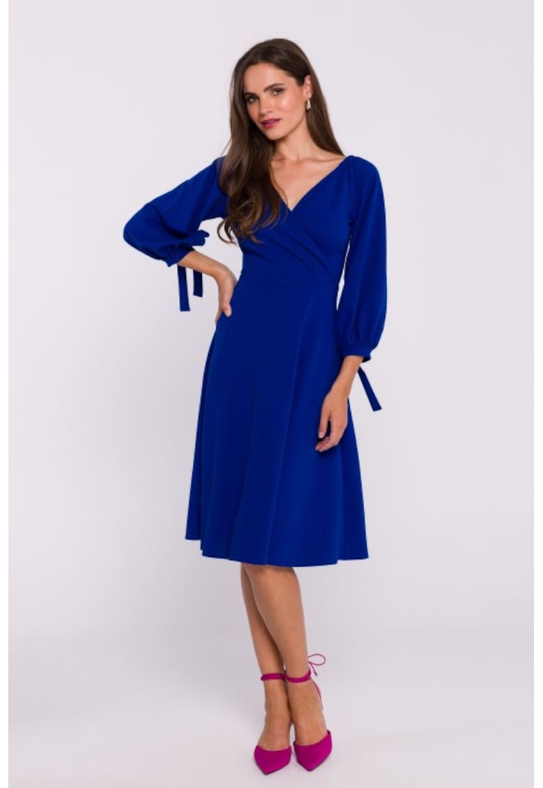 Rochie evazata cu maneci legate