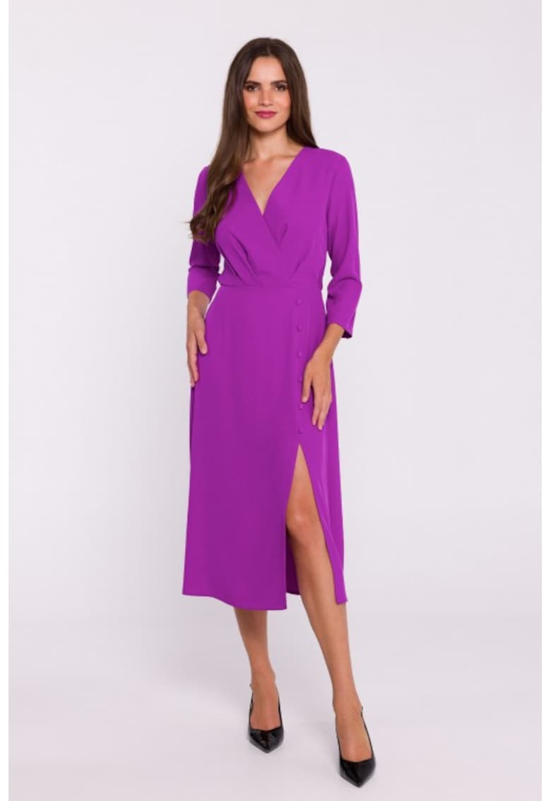 Rochie cu decolteu tip furou si slit jos