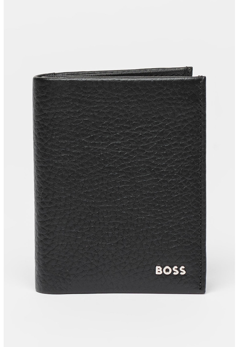 Portofel pliabil de piele cu logo discret