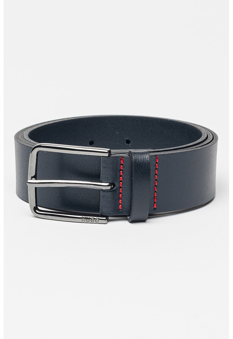 Curea din piele cu cusaturi contrastanta Gerik - Bleumarin