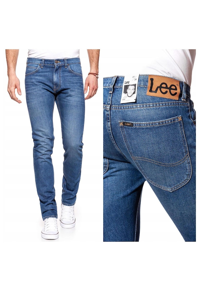 Blugi barbati - Lee Luke - Bumbac - Lungi - Slim fit - W27-L32 US - Albastru