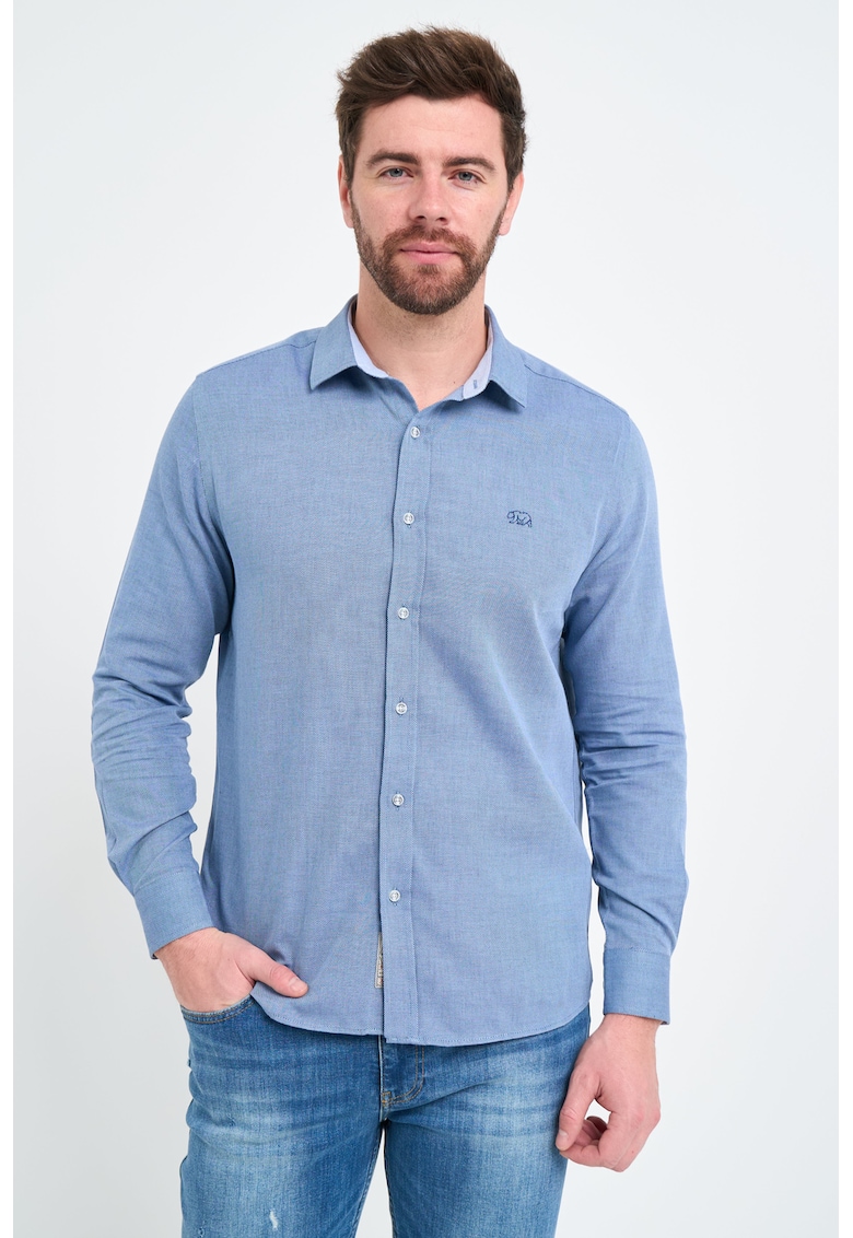 Camasa din bumbac cu model uni