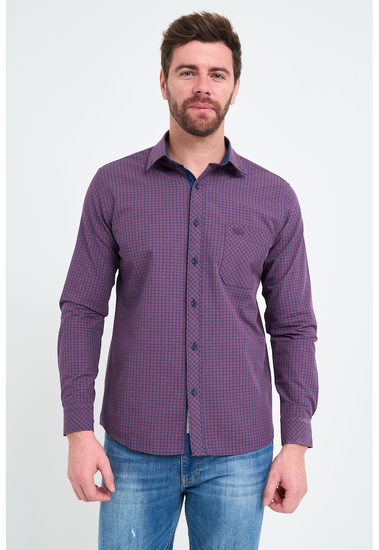 Camasa din bumbac cu model in carouri