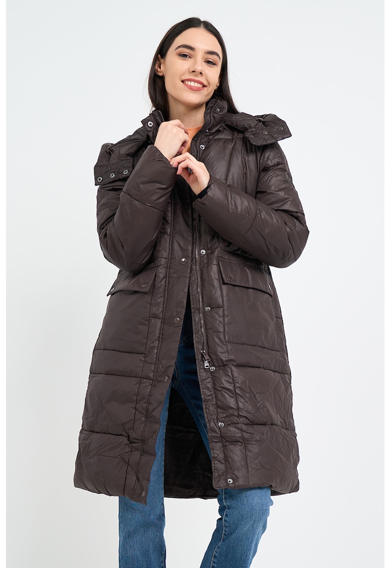 Geaca lunga cu gluga