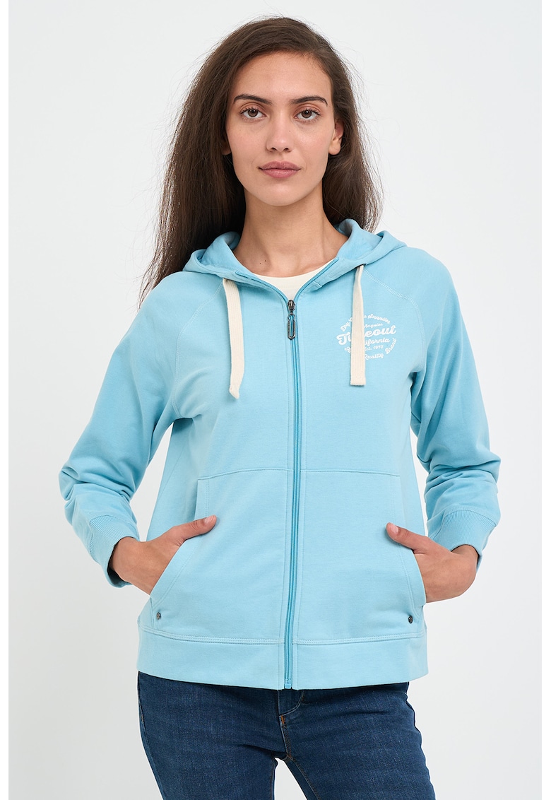 Hanorac cu fermoar si maneci raglan