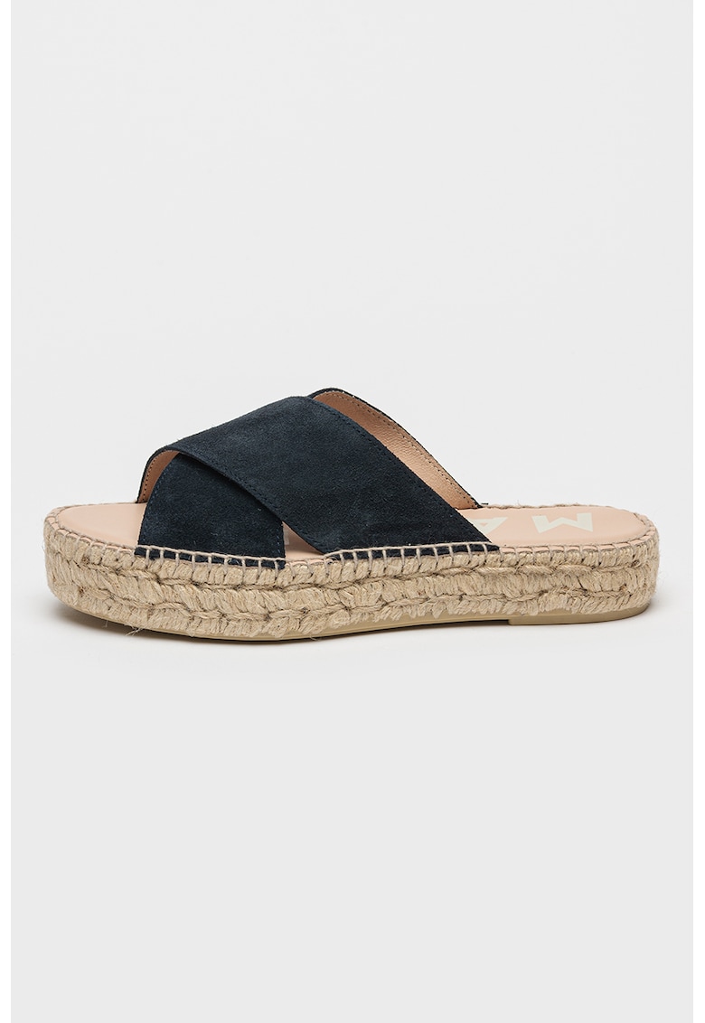 Papuci de piele intoarsa cu barete incrucisate Papuci de piele intoarsa cu barete incrucisate