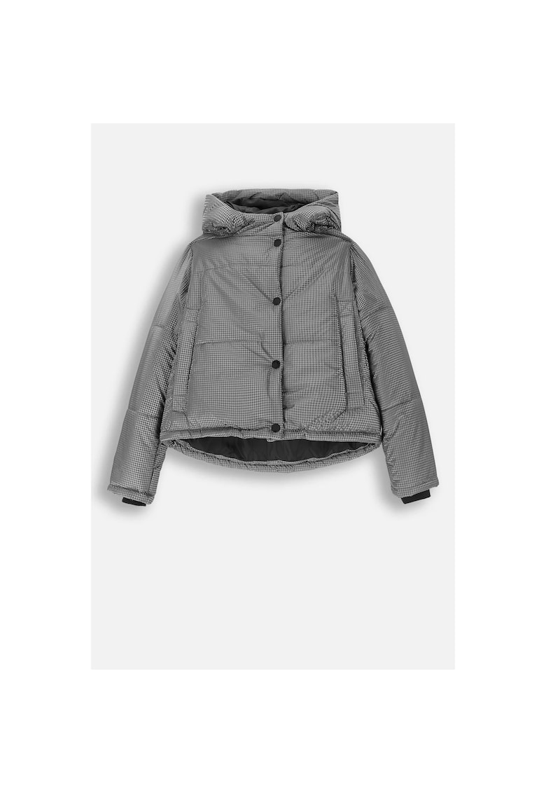 Geaca impermeabila cu gluga si buzunare laterale - Argintiu