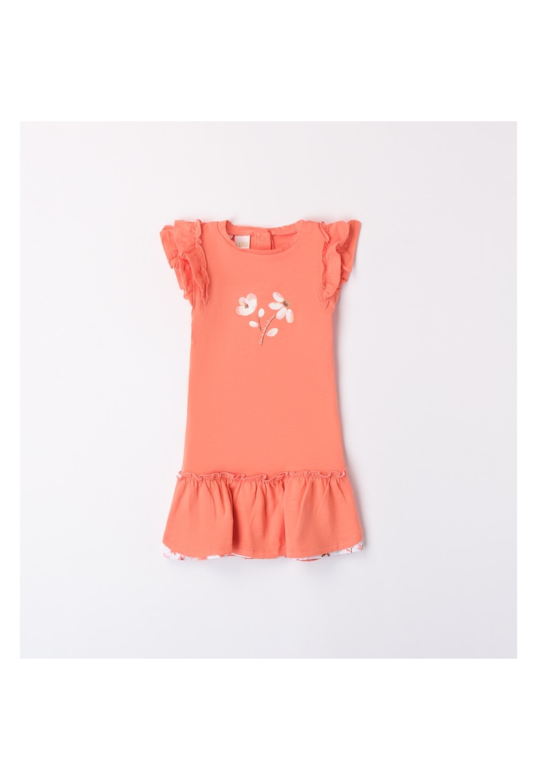 Rochie cu imprimeu floral pentru fetite - 4.8640 - Portocaliu - Portocaliu