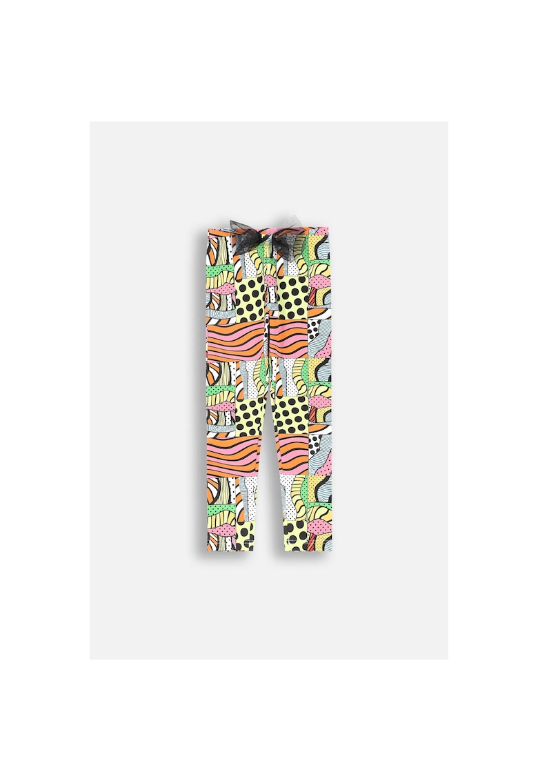 Colanti lungi fetite imprimeu abstract - fundita decorativa - multicolor - bumbac