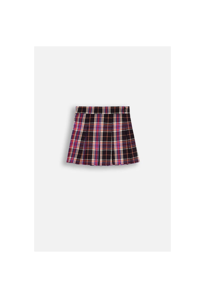 Fusta plisata  model in carouri - multicolor - poliester - pentru fete