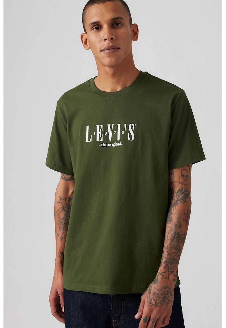 Tricou lejer de bumbac - Verde masliniu