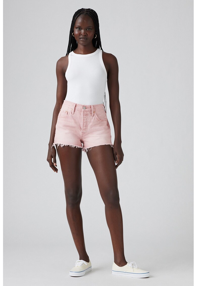 Blugi scurti cu talie inalta 501® - Roz deschis