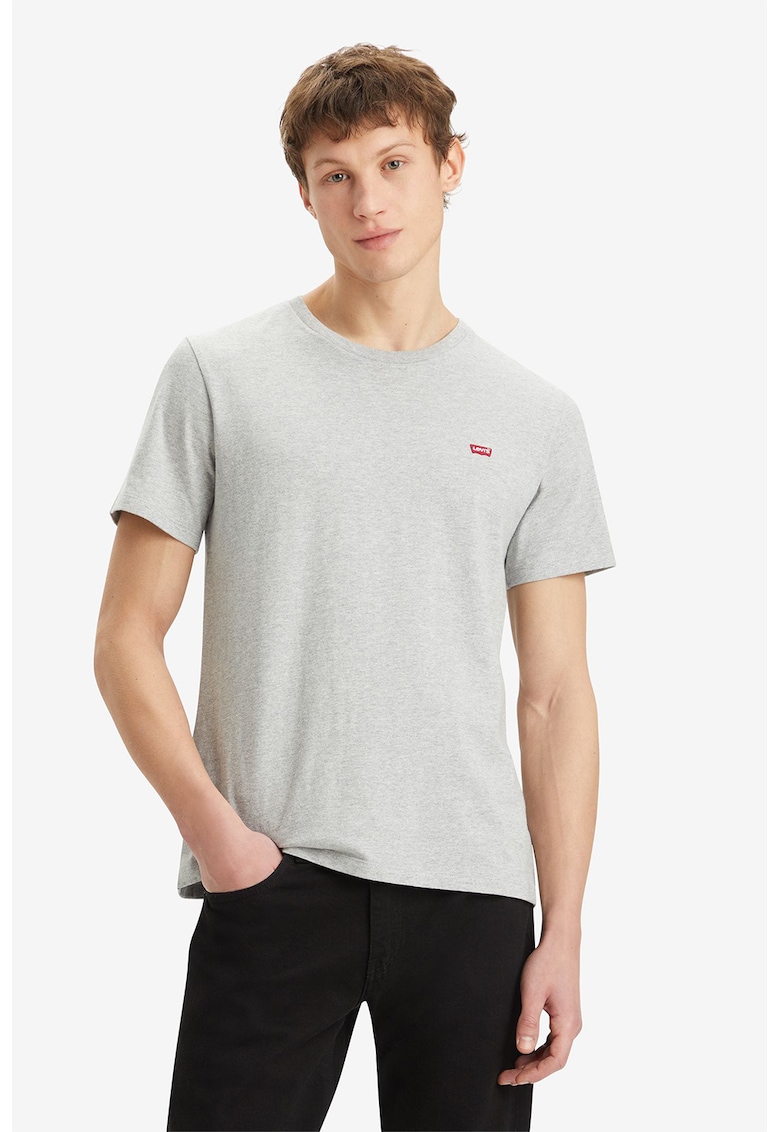 Tricou cu decolteu la baza gatului - Gri deschis