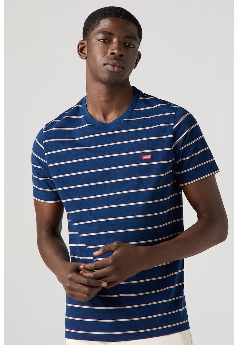 Tricou cu decolteu la baza gatului - Indigo