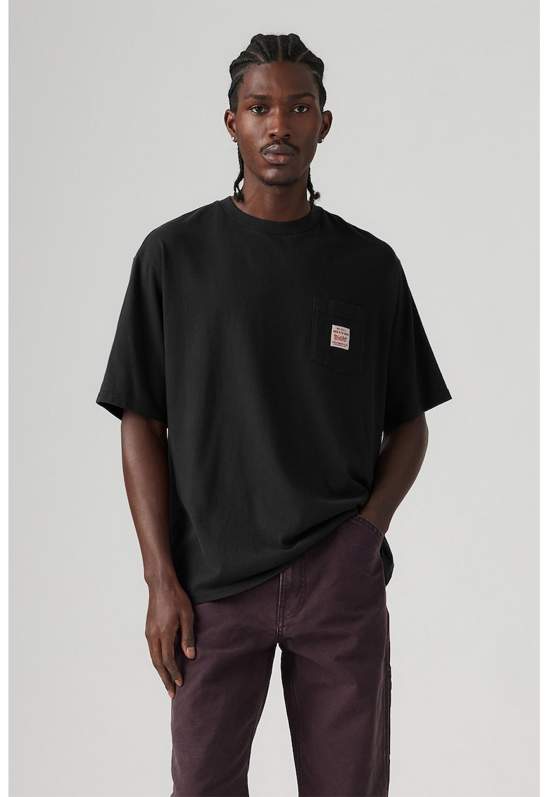 Tricou lejer de bumbac Workwear - Negru