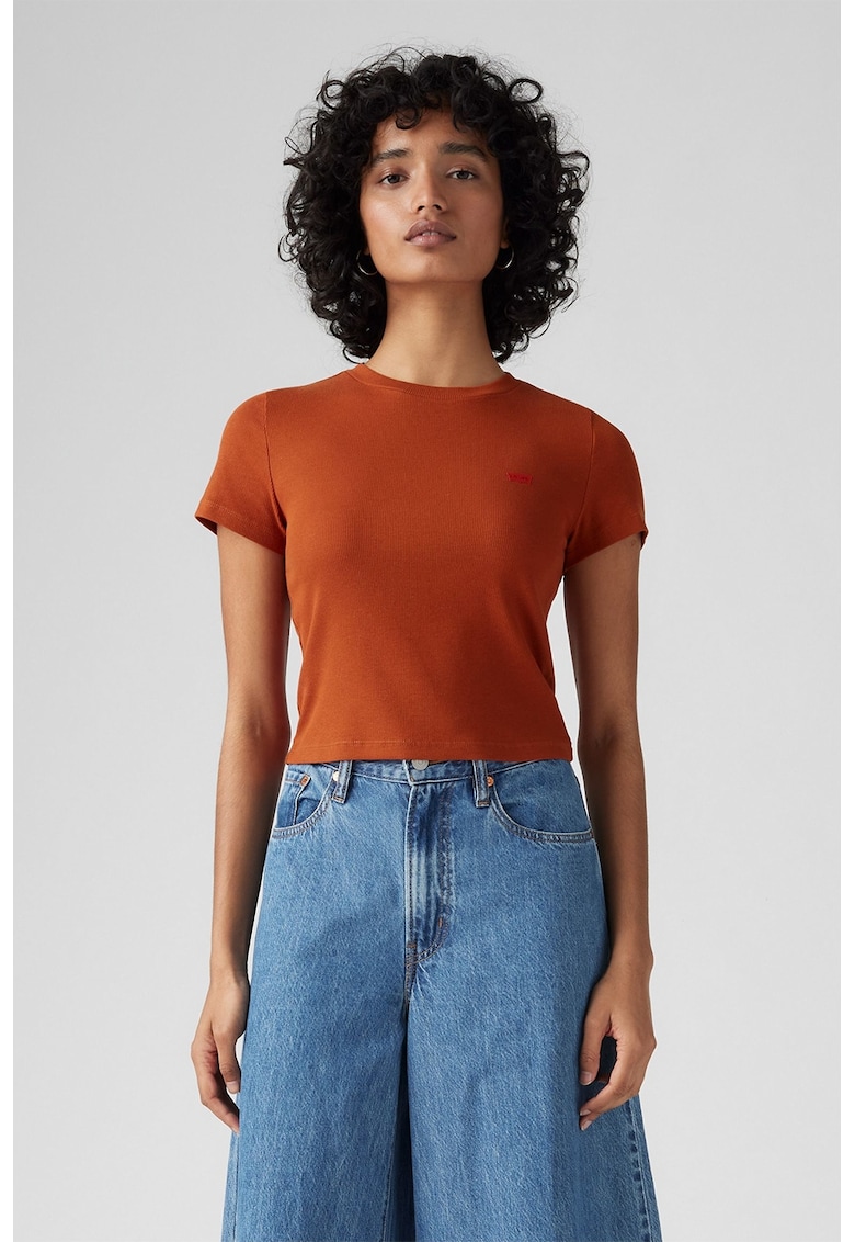 Tricou slim fit Essential - Portocaliu stins