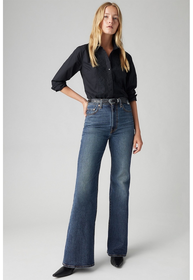 Blugi evazati cu talie inalta Ribcage - Albastru inchis