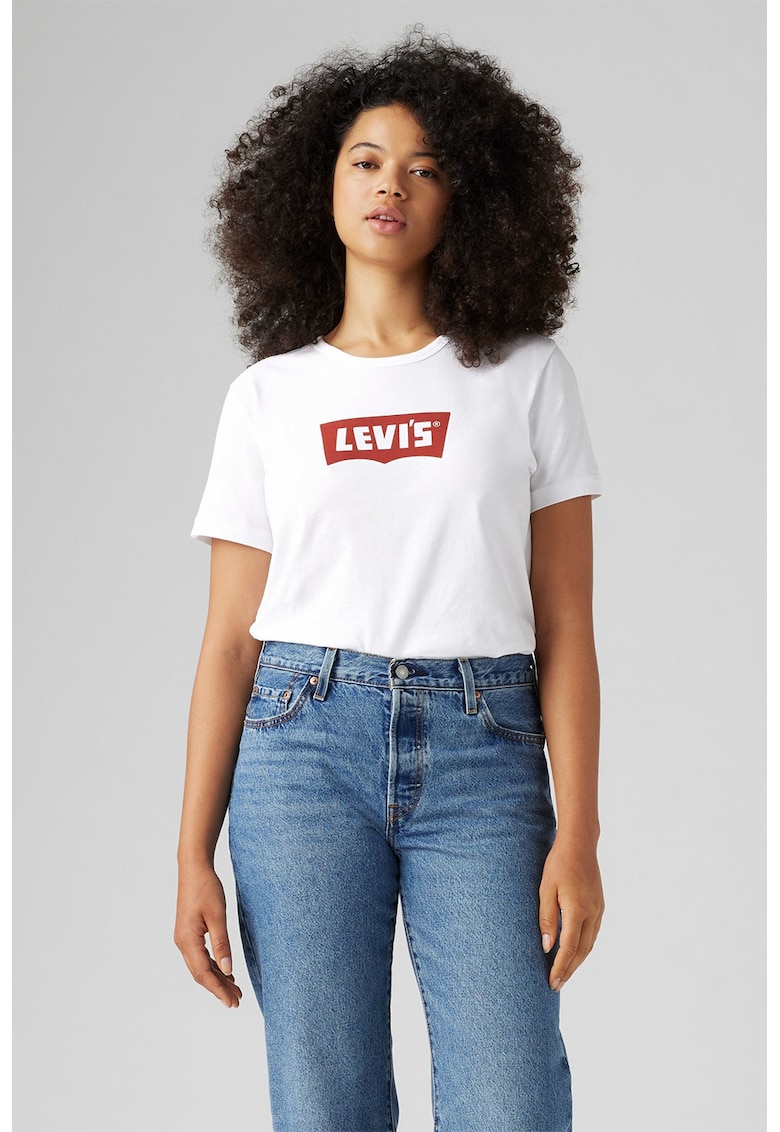 Tricou cu decolteu rotund si imprimeu logo