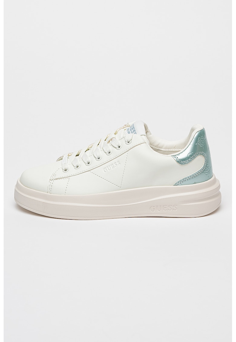Pantofi sport din piele cu logo - Albastru prafuit/Alb murdar/Crem