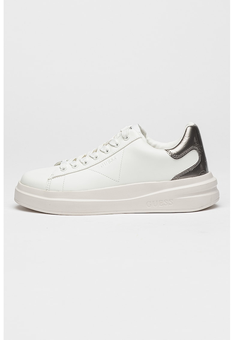 Guess Pantofi sport din piele cu logo - Alb optic