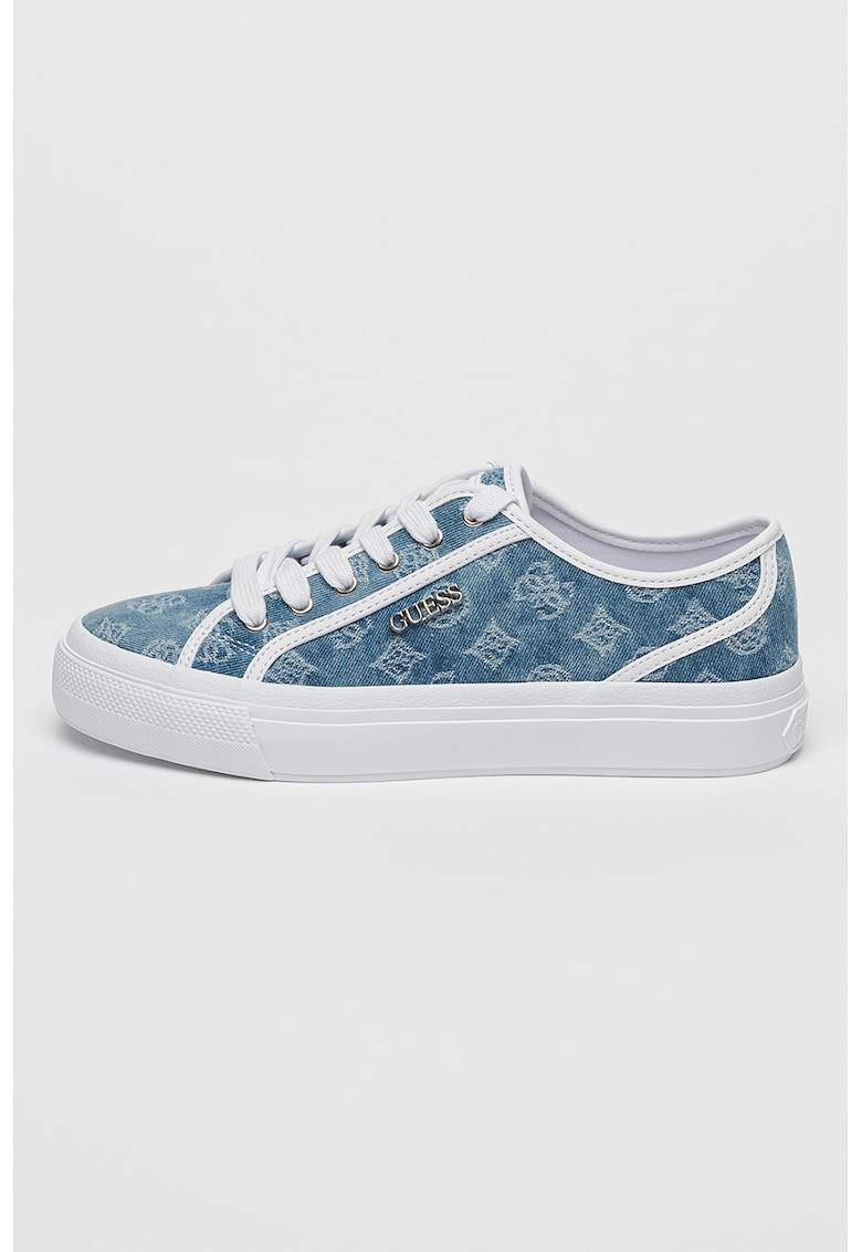 Pantofi sport cu logo - Albastru prafuit/Alb optic